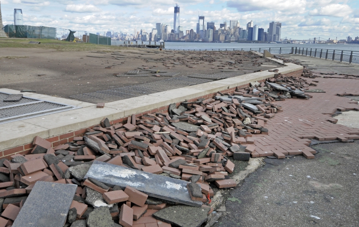 Liberty Island’s walkways were heavily damaged by Hurricane Sandy. Photos courtesy of the National Park Service. Liberty Island’s walkways were heavily damaged by Hurricane Sandy. Photos courtesy of the National Park Service.